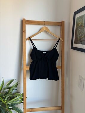 Aritzia Sunday Best Black Tie-Front Cami